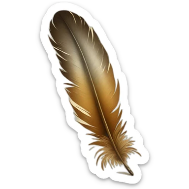 old paper and feather sticker