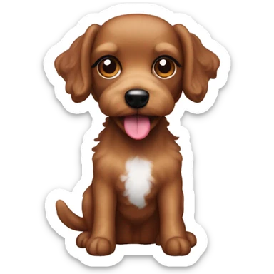 A Jackapoo (half Jack Russel half toy poodle) brown dog sticker