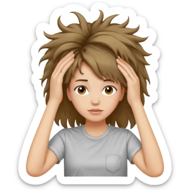 a foot placed on a girl's head sticker