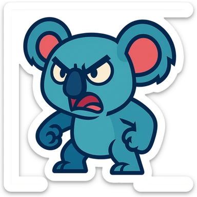 angry koala in vibrant toon style sticker