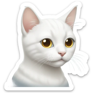 Blind with white eyes white cat cute sticker