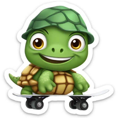 Tortuga con patineta sticker