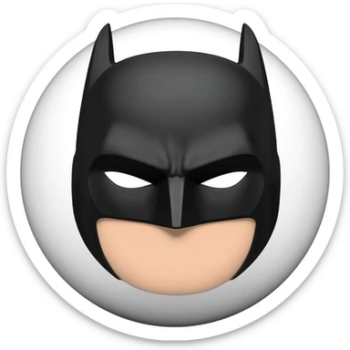 Batman, apple genmoji style, round face sticker