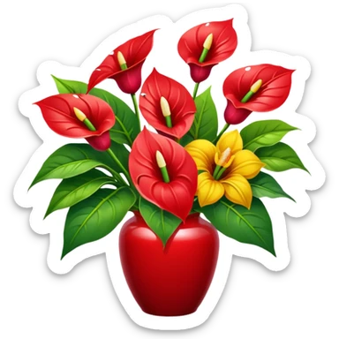 orchidee - sonnenblume - anthurienstrauss sticker