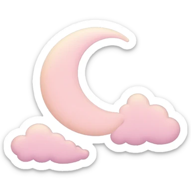 Crescent moon and light pink clouds sticker