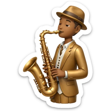 statue playing saxophone sticker