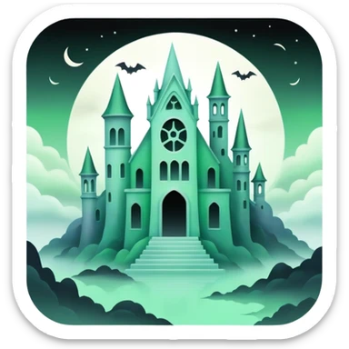 Ghostly Pastel Black Green White Spectral Gloomy Dusky Dystopian Apocalyptic Aesthetic Scenery Deco sticker