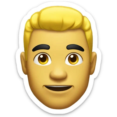 body builder with yellow skin and black hair  sticker