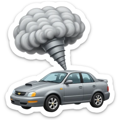 A tornado with a car sticker