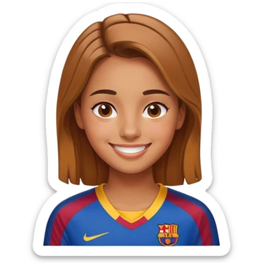 Une fille Porte un tenu de barça sticker