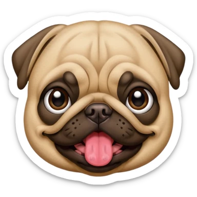 Pug with tongue sticker