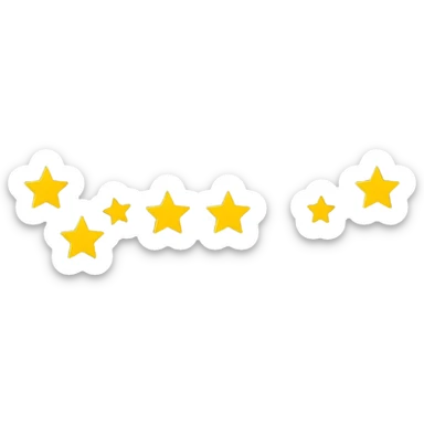5 golden stars rating, perfect score sticker