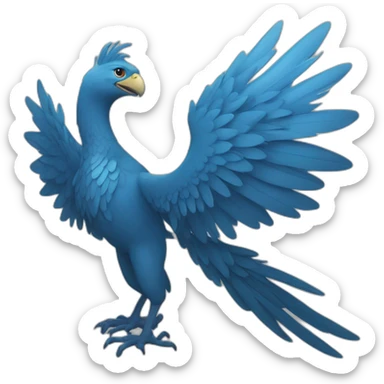 Bleu Phoenix simple icon plat, profille sticker