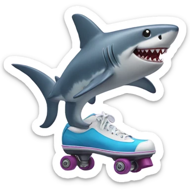 Dancing shark on roller skates  sticker