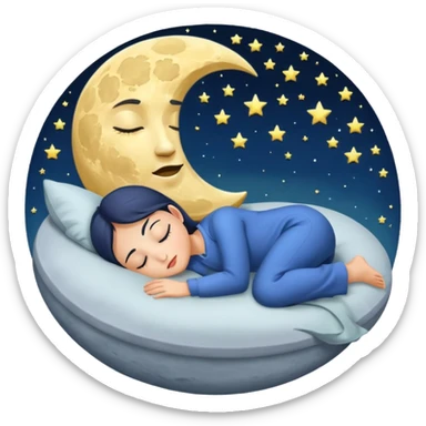moon used as pillow by exhausted potion maker sticker