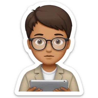 ESTUDIANTE CON IPAD sticker