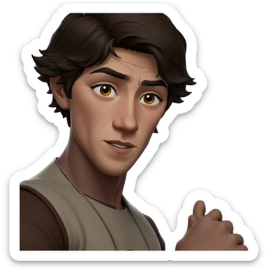 boy with mole and brown eyes sticker