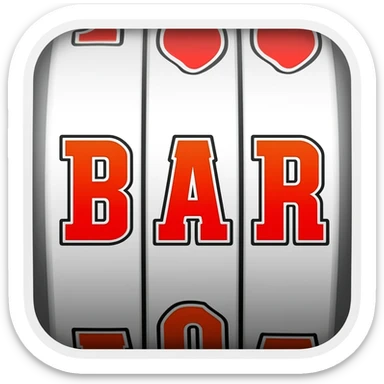 a bar symbol for slot machines. with text bar and a rounded rectangle around it sticker