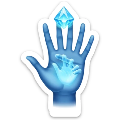 Make a hologram projection coming from hand sticker