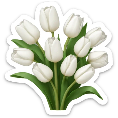white tulip bouquet  sticker