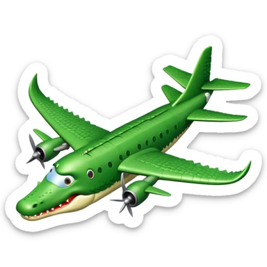 Crocodile as a plane that throws bombs sticker
