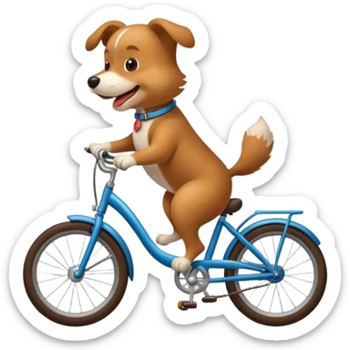 Dog on a bike sticker