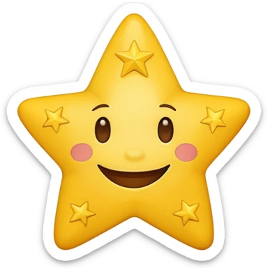 minimalist smiling star emoji sticker