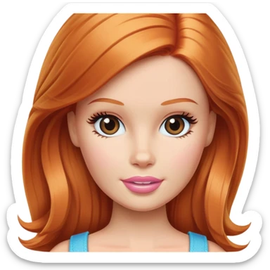 Beautiful Barbie ginger fair skin sticker