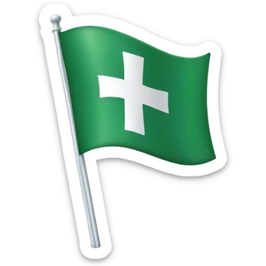 Green flag with white cross sticker
