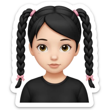 cewe lembut rambut kuncir 2 item kayak cute gitu ka sticker