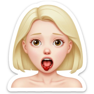 emoji of girl chocking herself exaggerated funny sticker
