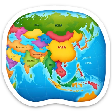 asia map sticker