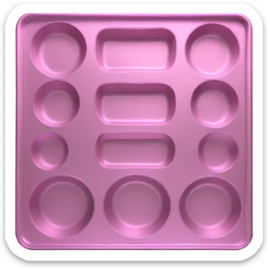 Realistic metallic pink cookie sheet baking pan. sticker