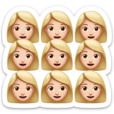 one girl with different expression sticker