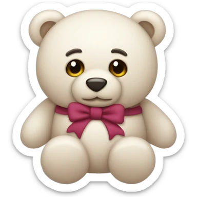Un lazo roza en un oso de peluche  sticker