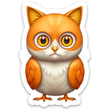 Hazme un gato con cuerpo de búho sticker