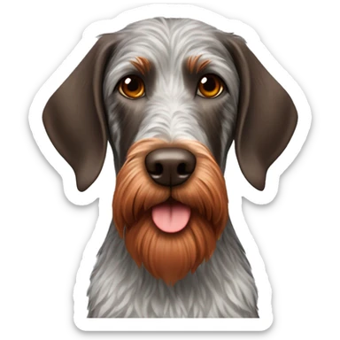 German wire haired pointer with a red beard sticker