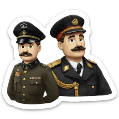 Charlie Chaplin with mustach of a german chief during the 1940s and a military cap from Germany  sticker