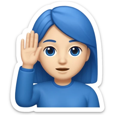 Memoji cabello azul parando el dedo de enmedio  sticker