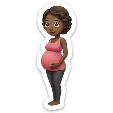 Pregnant white brunette  sticker