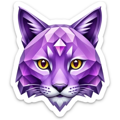 Lynx made of crystals that's purple sticker