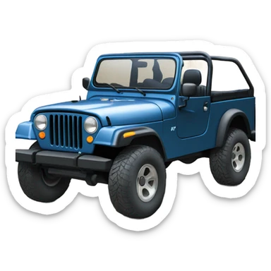 Jeep cj-8 scrambler blue with short hard top sticker