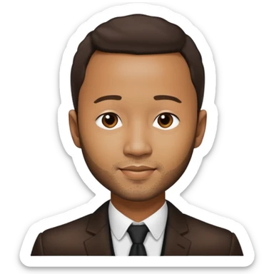 John Legend with dark brown hair sticker