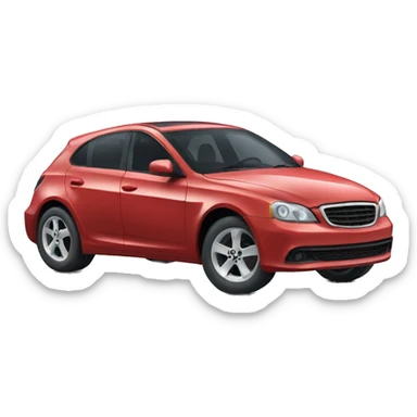 car with big wheels and nice face sticker