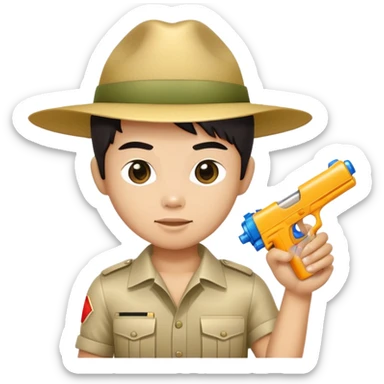 Thai with a water pistol sticker