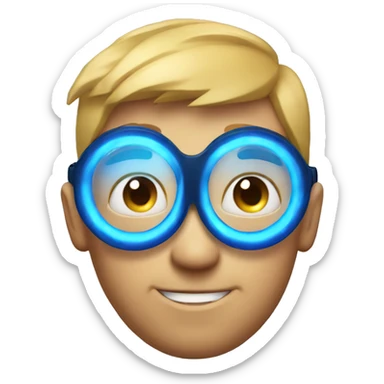 Australian dad with blue ring of light on top of his head sticker