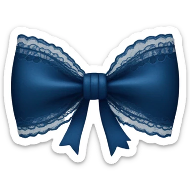 Dark blue bow with lace sticker
