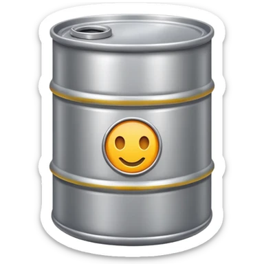 generate a realistic metal oil barrel without rust sticker