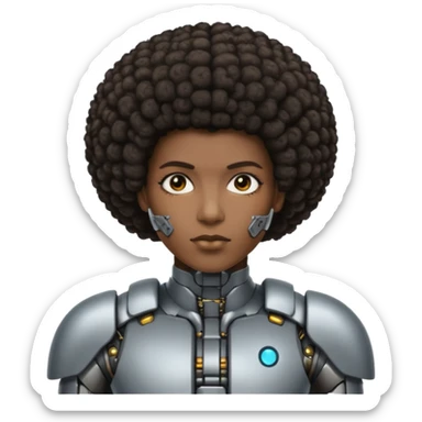 Anime half afro Cyborg sticker