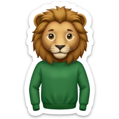 lion wearing green jumper sticker